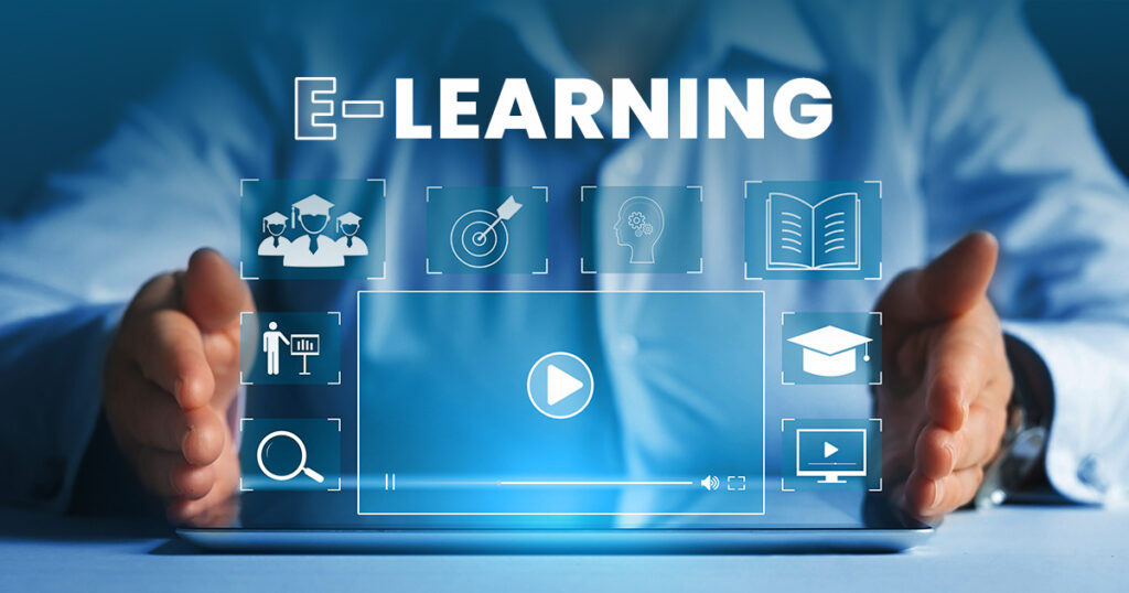 Digital composite of e-learning graphics